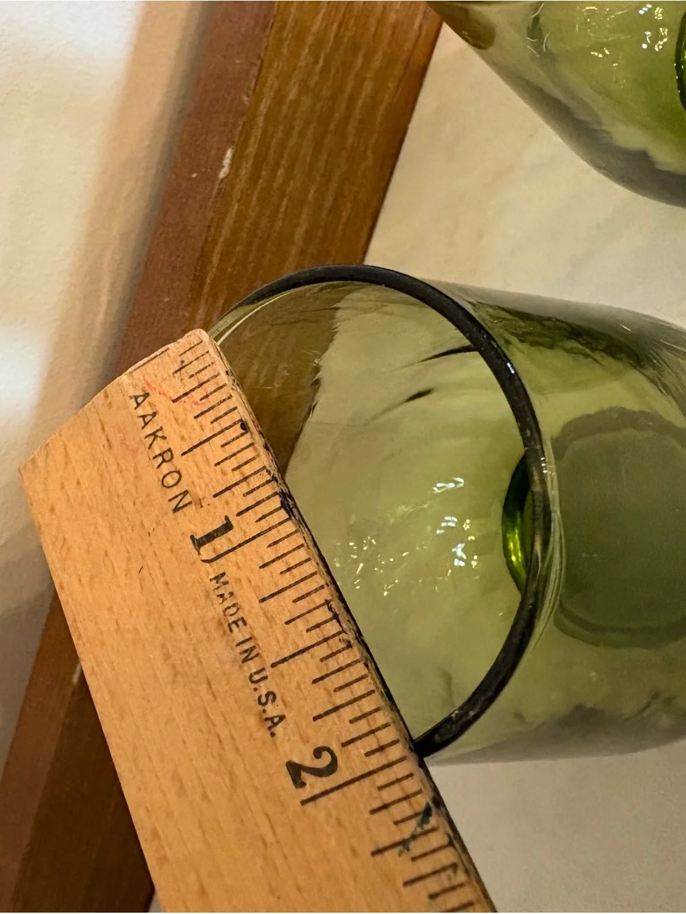 Vintage Green Swirl Juice Glasses - Set of 2